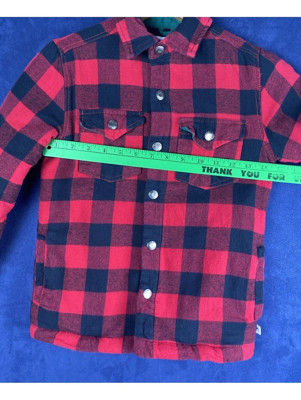 Tommy Bahama Boy’s M 7/8 Buffalo Plaid Sherpa Lined Shacket